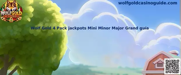 Guía visual de Wolf Gold 4 Pack sobre los jackpots Mini, Minor, Major y Grand y sus características